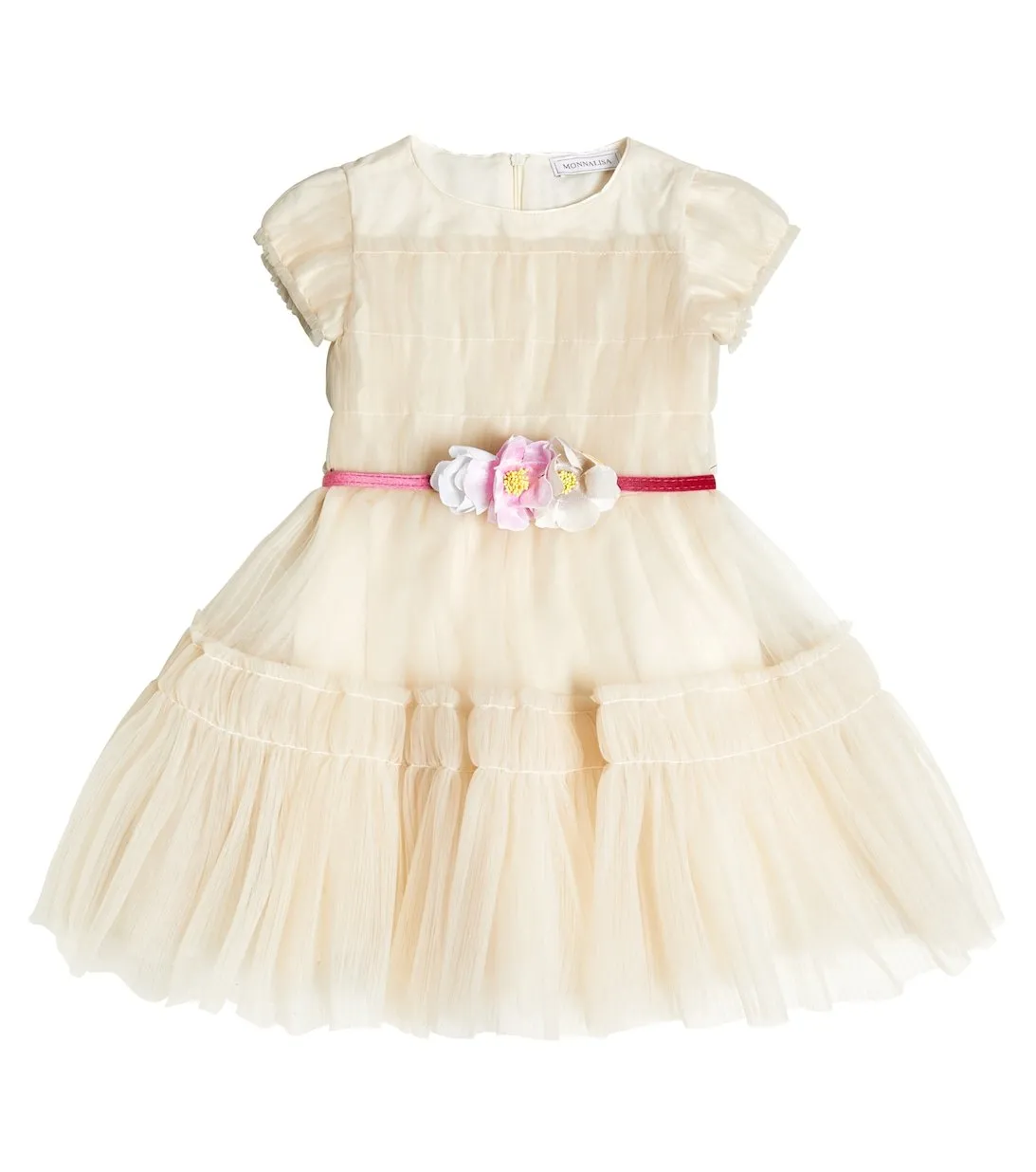 Abito Party Time dress in Monnalisa tulle, beige