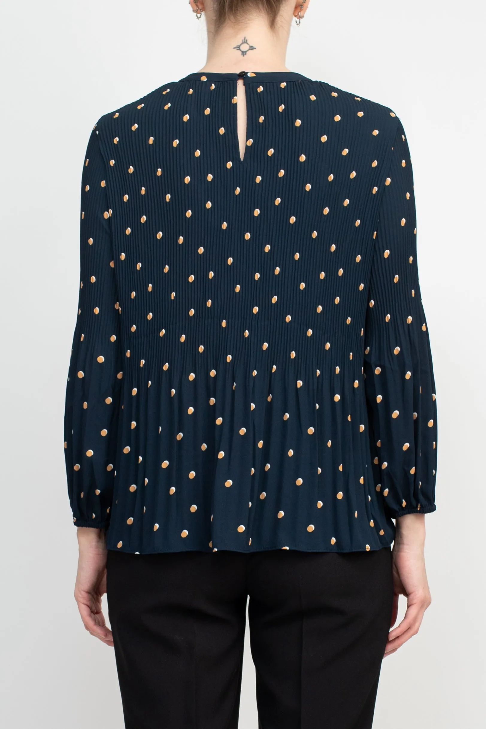Adrianna Papell Sport Scoop Neck 3/4 Bubble Sleeve Woven Top