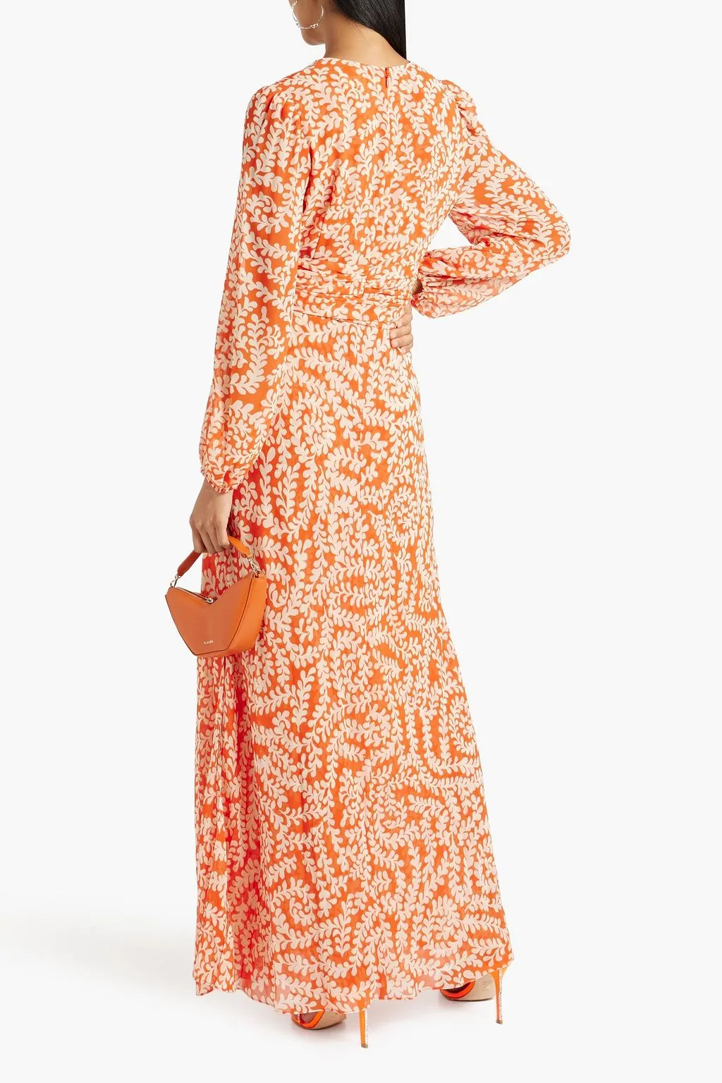 Alaric DIANE VON FURSTENBERG Georgette Wrap Maxi Dress, Orange