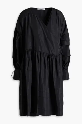 Amelie taffeta wrap dress with ruching CECILIE BAHNSEN, black