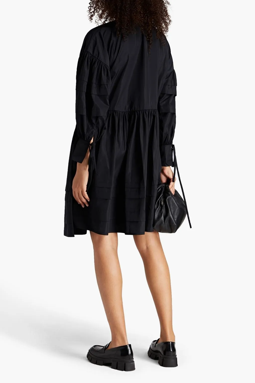 Amelie taffeta wrap dress with ruching CECILIE BAHNSEN, black