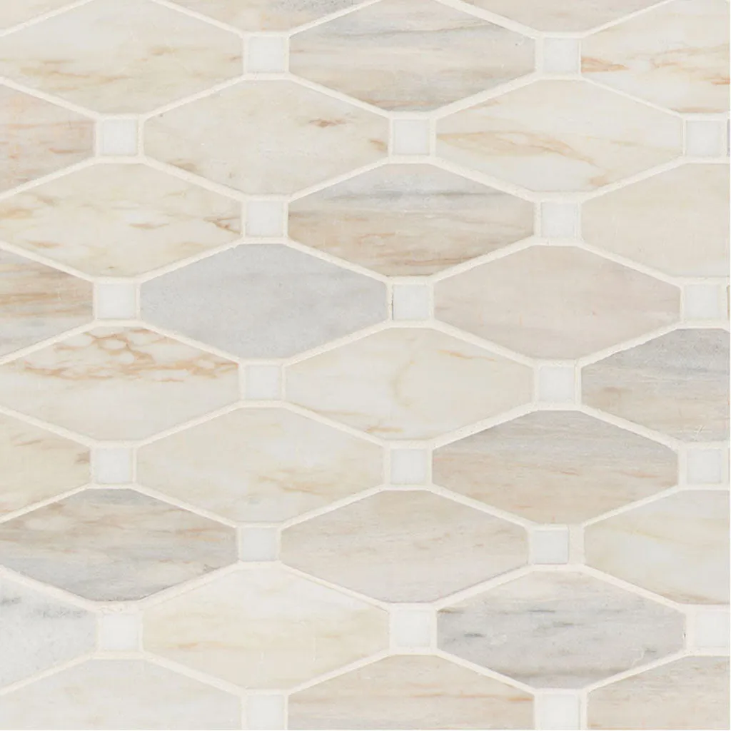 Angora Elongated Octagon - Stone Tile
