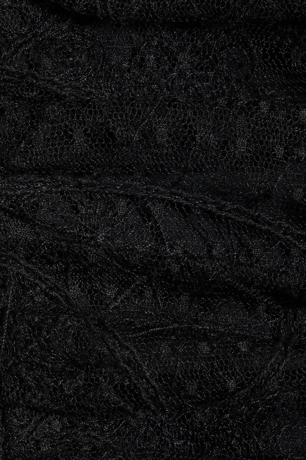 ANNA SUI ruched lace mini dress, black