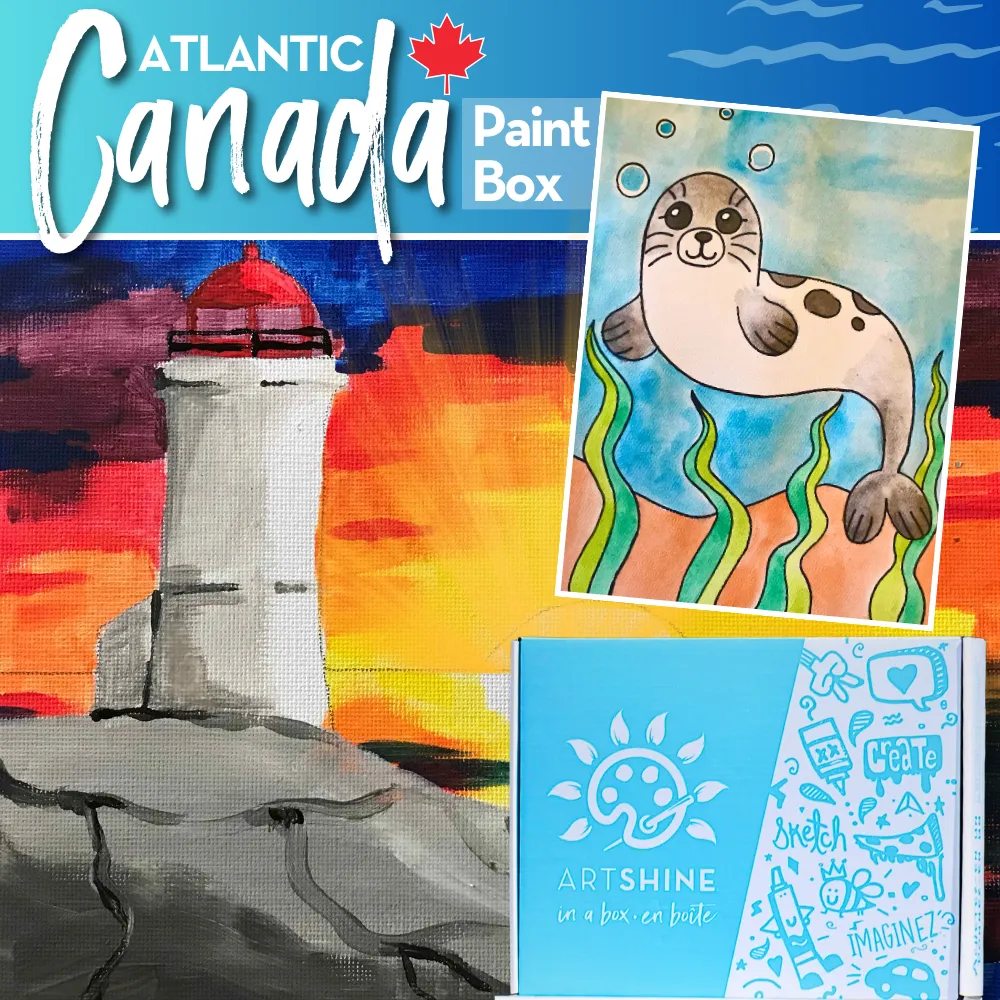 Atlantic Canada Paint Box (Peggy's Cove & Cartoon Seal)