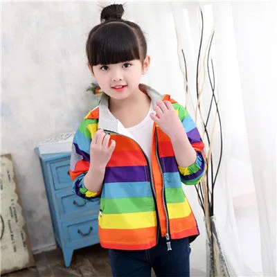 Casual Children's Jackets 12M-5Y Kids Rainbow Coats Boys Bomber Jackets 2017 Spring Baby Girls Windbreaker Boys Outerwears SC763