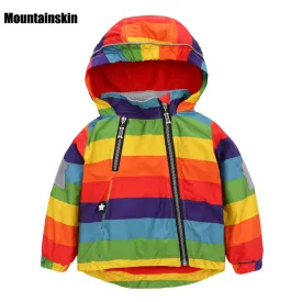 Casual Children's Jackets 12M-5Y Kids Rainbow Coats Boys Bomber Jackets 2017 Spring Baby Girls Windbreaker Boys Outerwears SC763