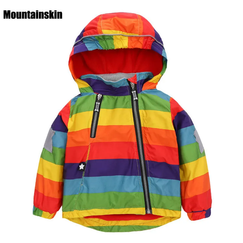 Casual Children's Jackets 12M-5Y Kids Rainbow Coats Boys Bomber Jackets 2017 Spring Baby Girls Windbreaker Boys Outerwears SC763
