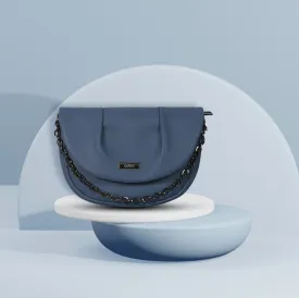 Corba Women Sling Bag Black Light Blue