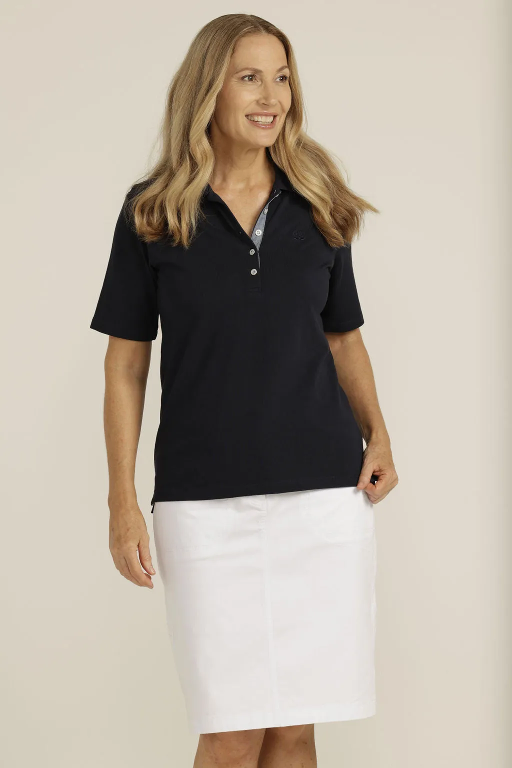 Cotton Classic Fit Polo Shirt Navy