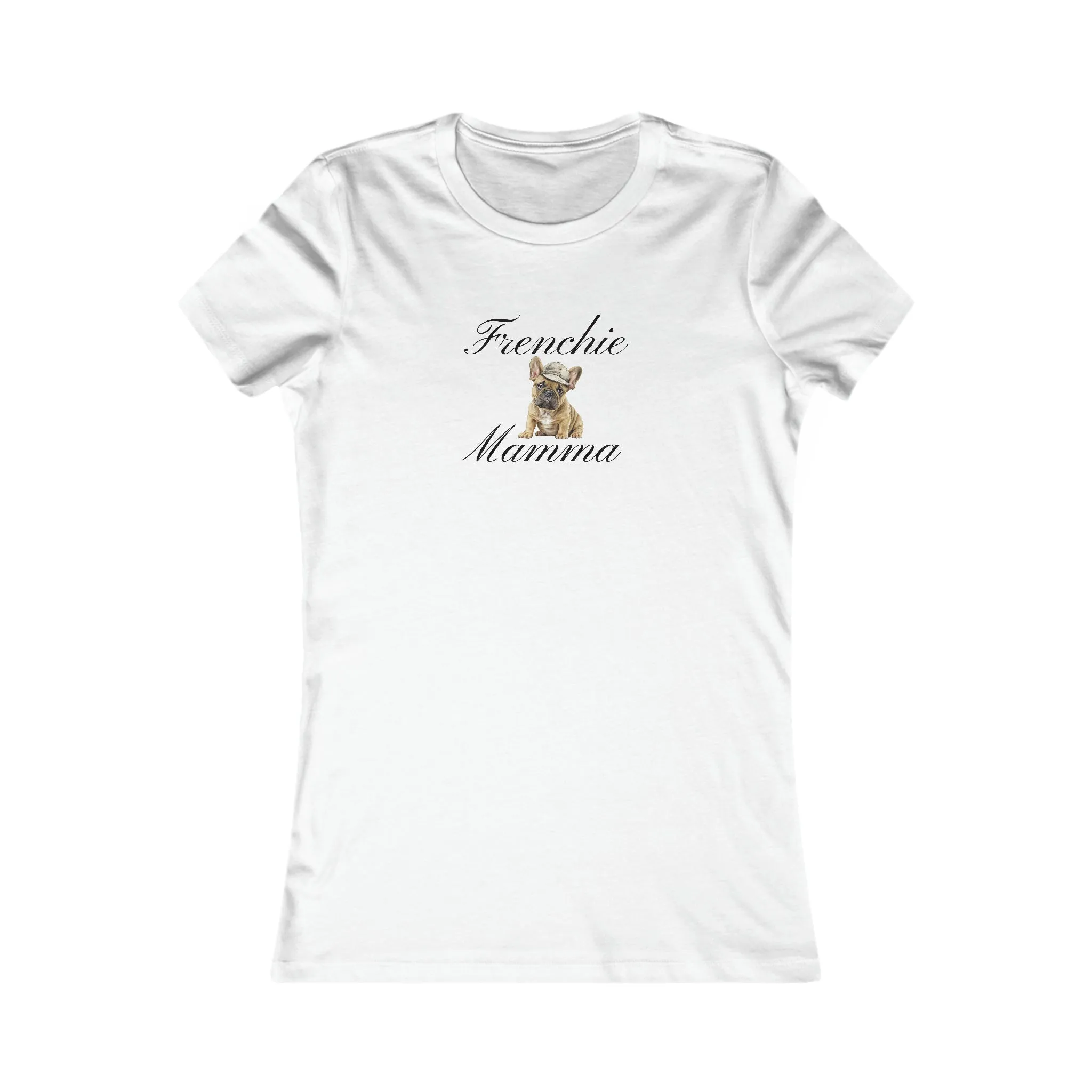 Custom Frenchie Mama Women's T-shirt with Comfy Bella Canvas Style Tee for Dog Lover Pet Owners Dog People Gift for Her