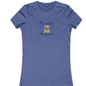 Custom Frenchie Mama Women's T-shirt with Comfy Bella Canvas Style Tee for Dog Lover Pet Owners Dog People Gift for Her