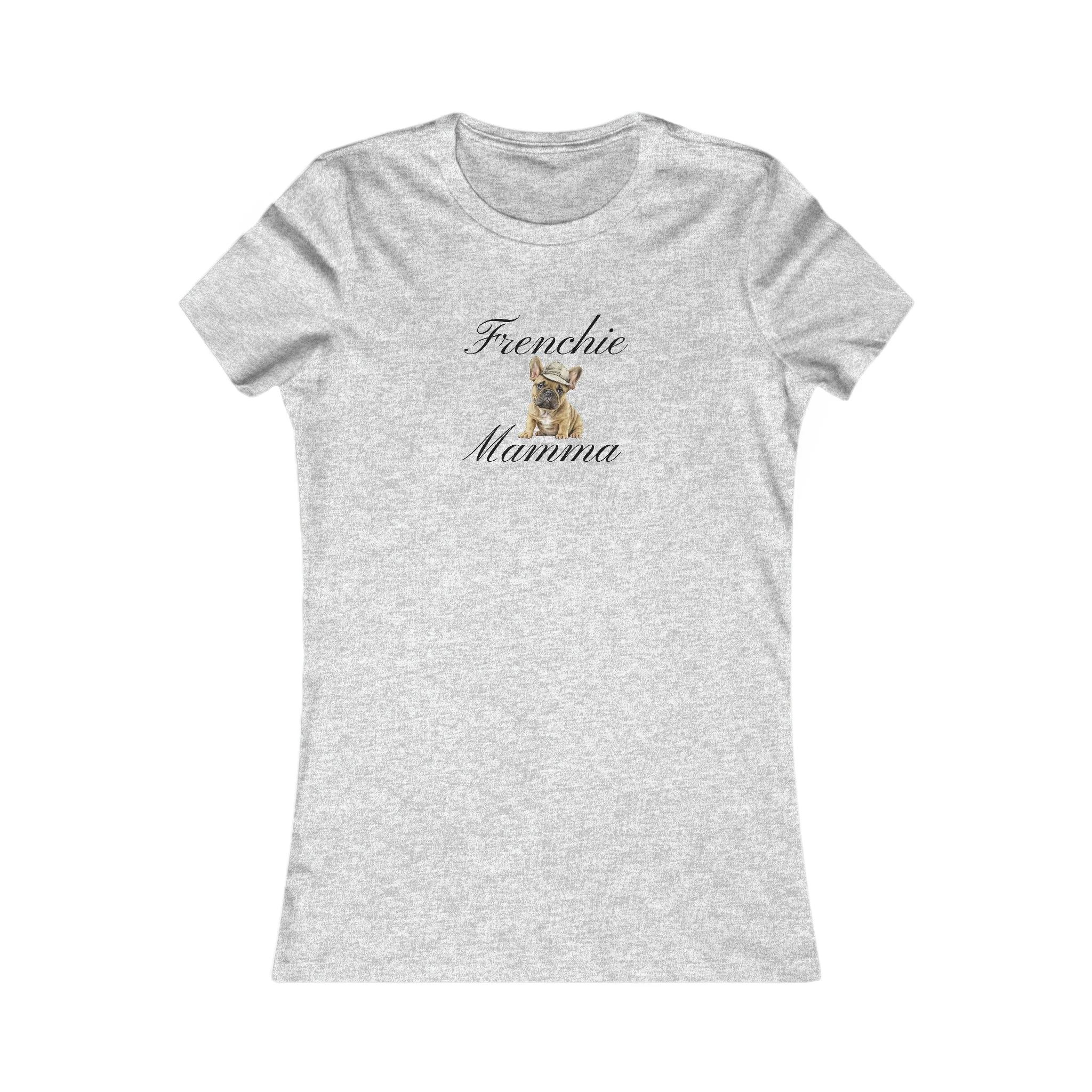 Custom Frenchie Mama Women's T-shirt with Comfy Bella Canvas Style Tee for Dog Lover Pet Owners Dog People Gift for Her