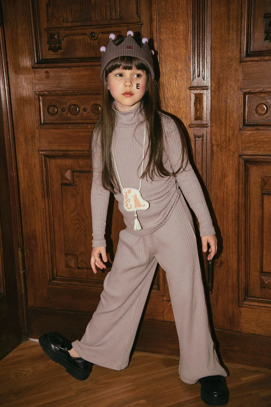 Dusty Pink Ribbed Turtleneck
