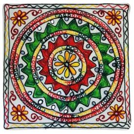 Embroidered Cushion Cover - Blazing Circles - Choice of Two Colours