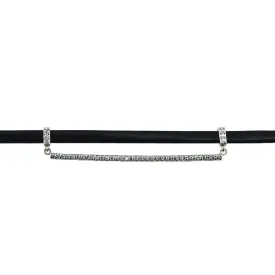 Erin CZ Bar Black Leather Choker