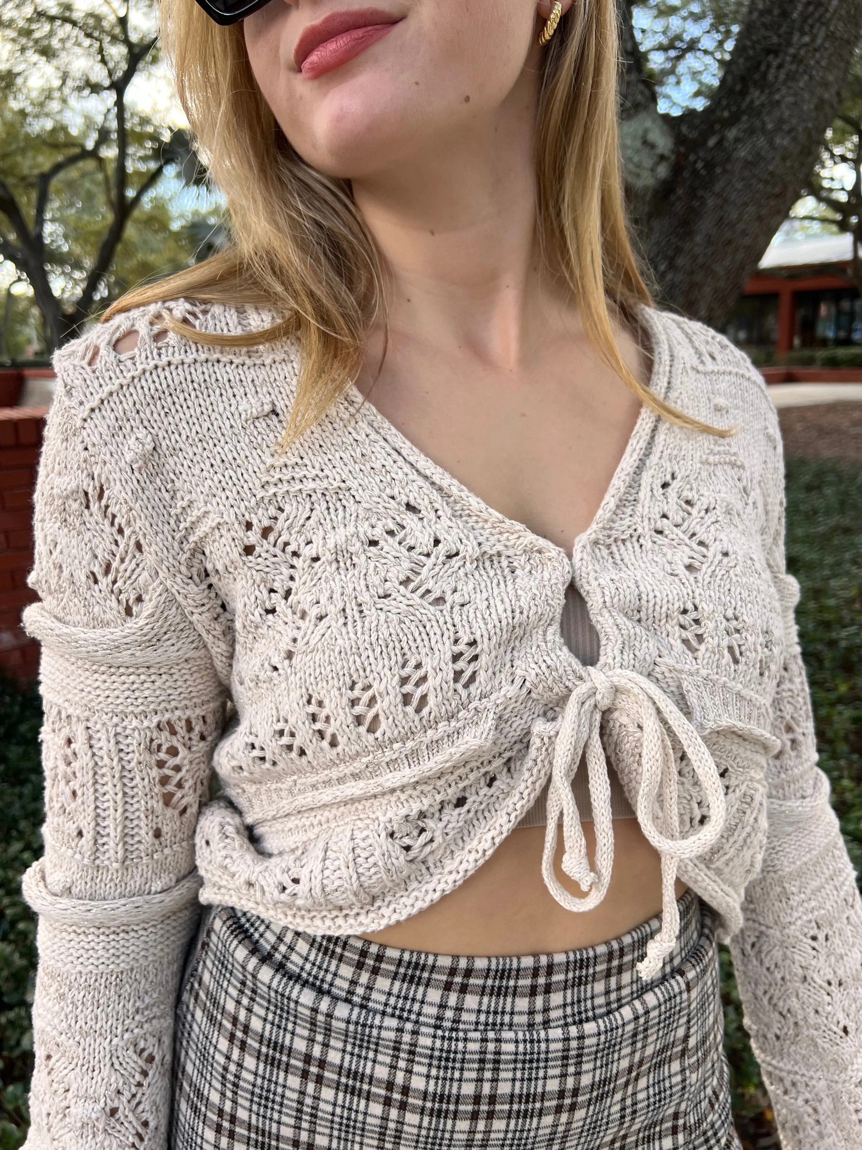 GOLDIE CROCHET BLOUSE IN NAUTRAL