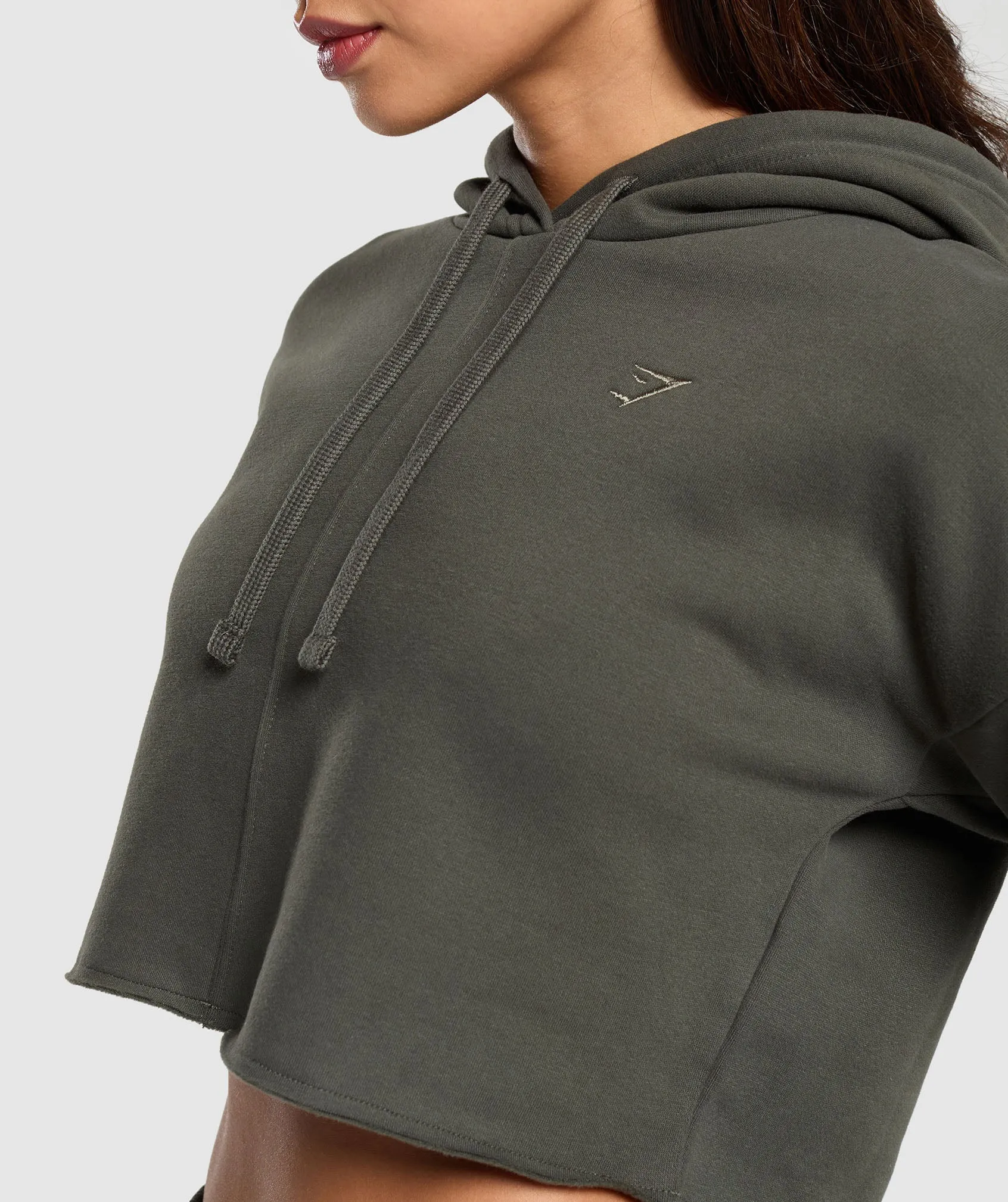 Gymshark Fleece Crop Pullover - Strength Green