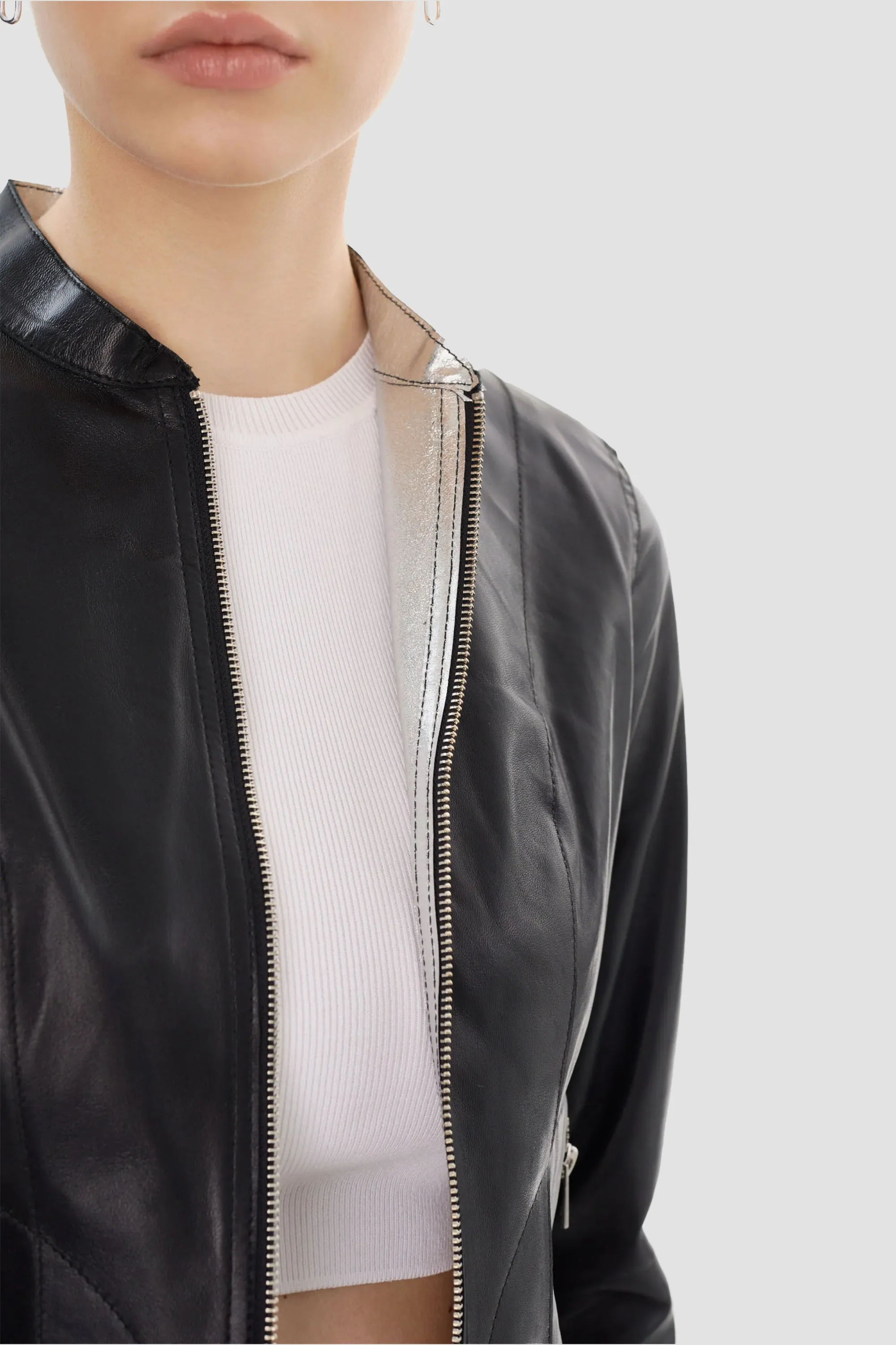 LAMARQUE Women's Chapin Reversible Leather Bomber
