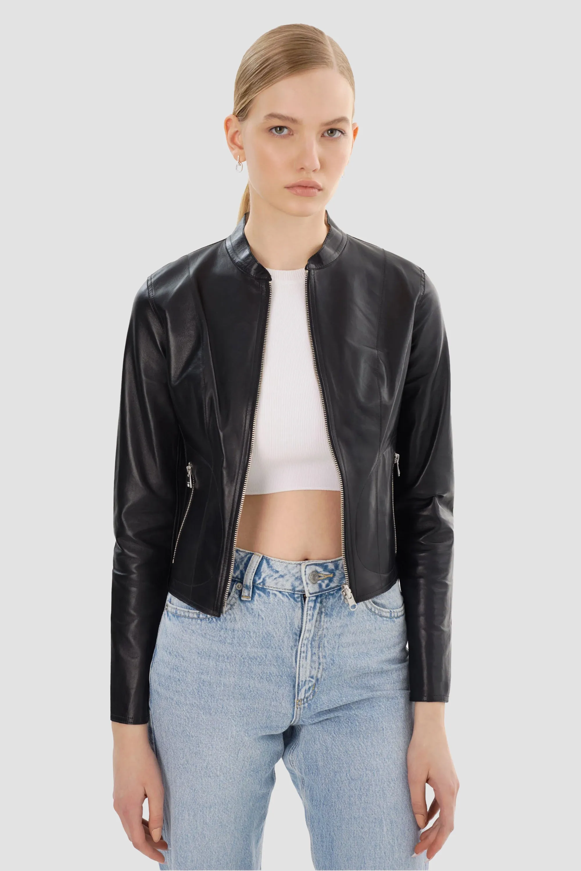 LAMARQUE Women's Chapin Reversible Leather Bomber