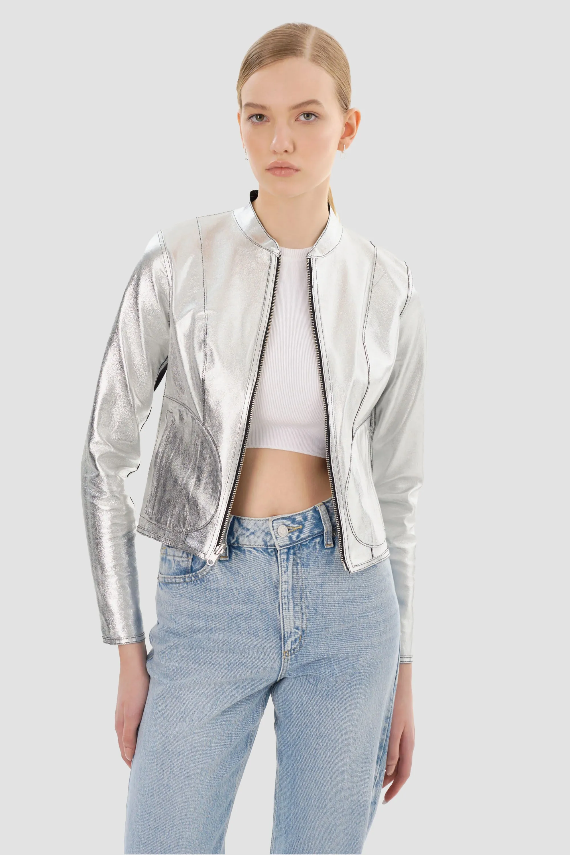 LAMARQUE Women's Chapin Reversible Leather Bomber
