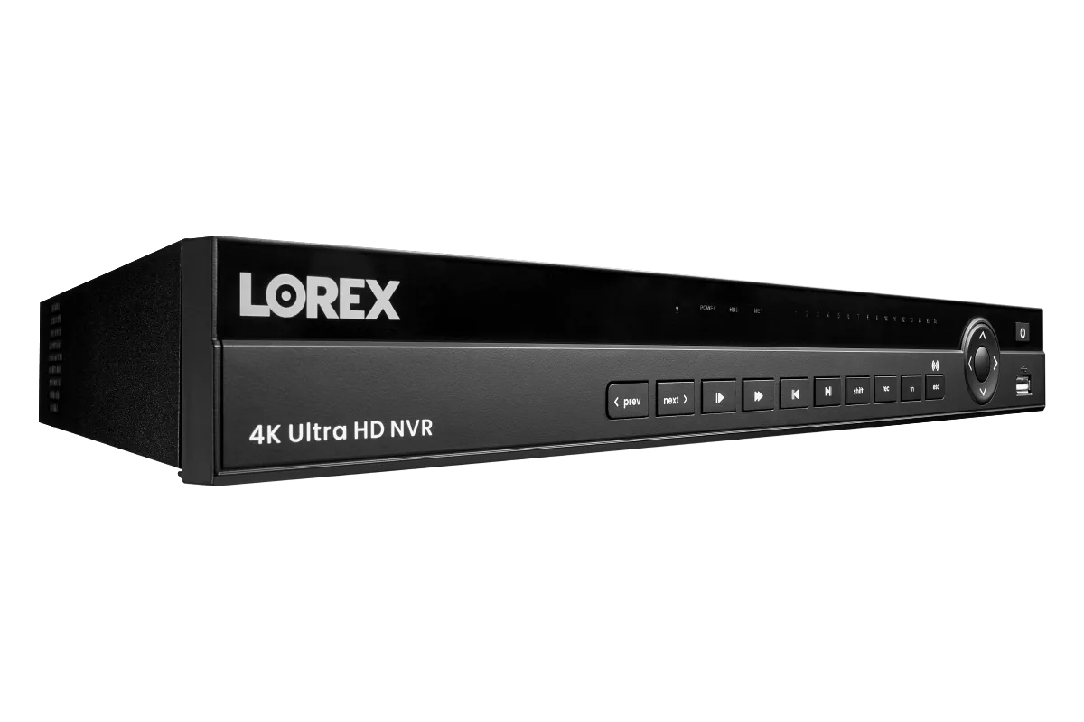Lorex 4K (32 Camera Capable) 8TB Wired NVR System with Nocturnal 4 Smart IP Bullet Cameras Featuring Motorized Varifocal Lens, Vandal Resistant and 30FPS Recording