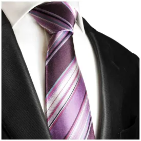 Luxurious Purple and Pink Silk Tie by Paul Malone