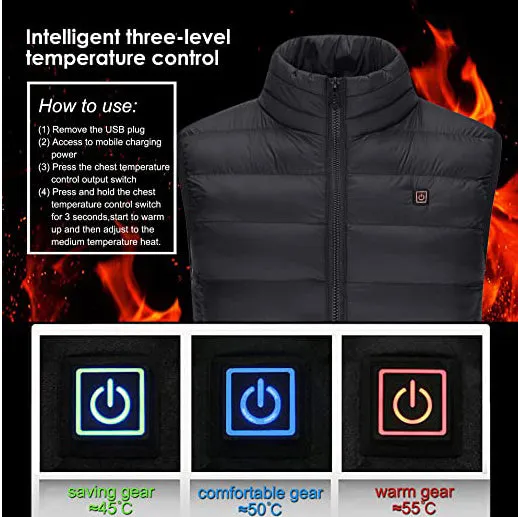 Men and Women's Heated Duck Down Vest