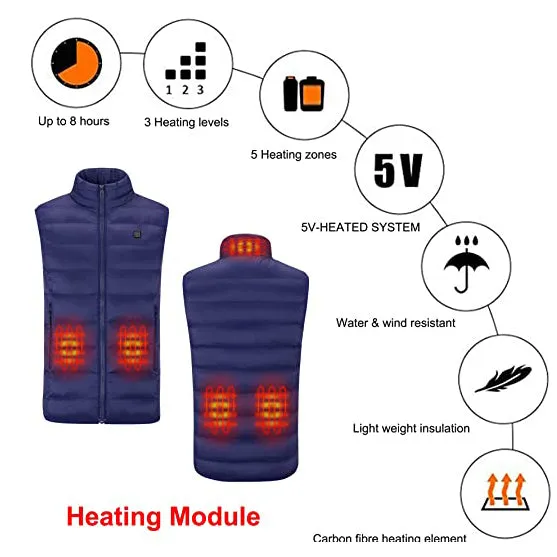 Men and Women's Heated Duck Down Vest