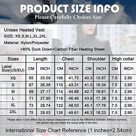 Men and Women's Heated Duck Down Vest