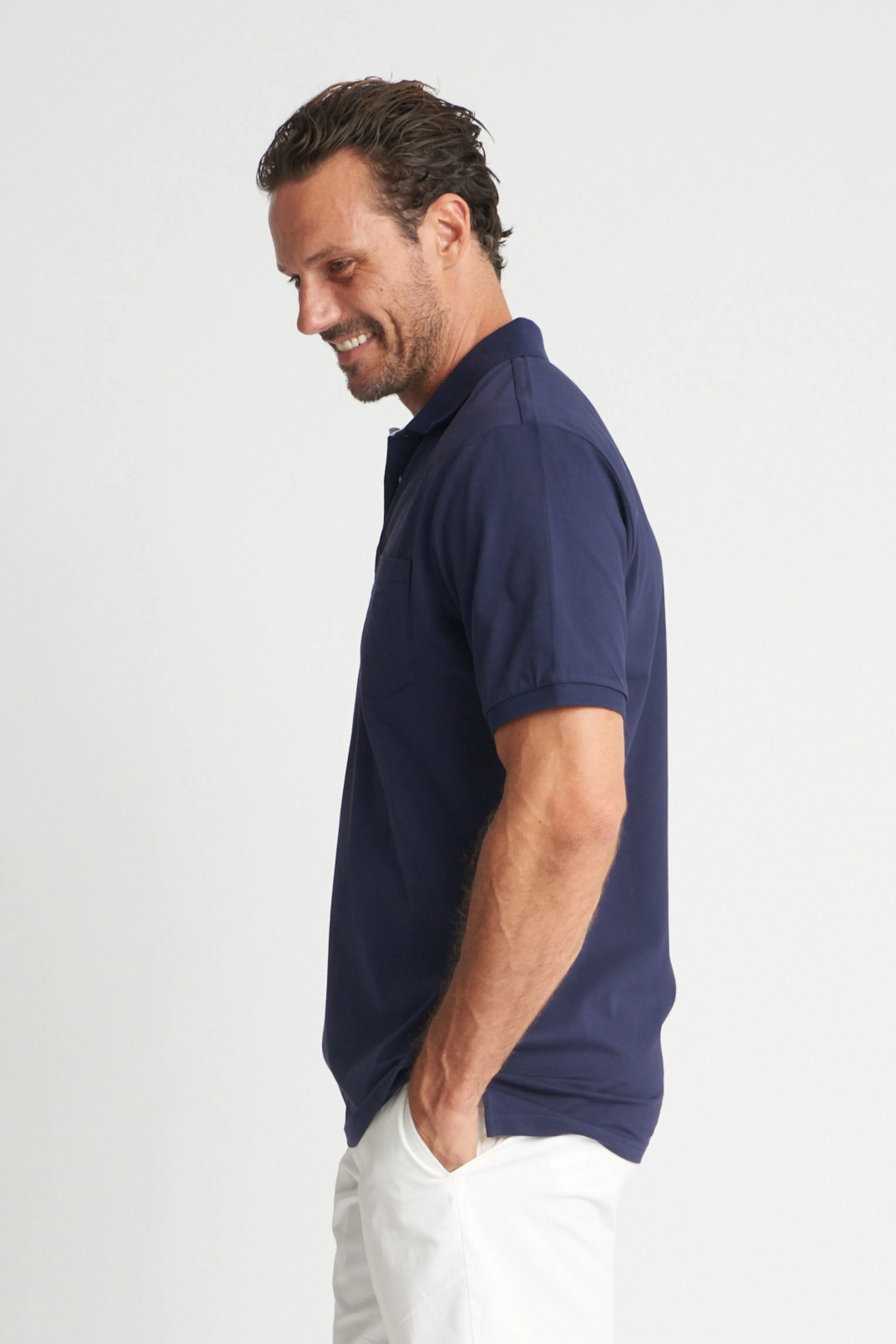 Mens Cotton Polo Navy