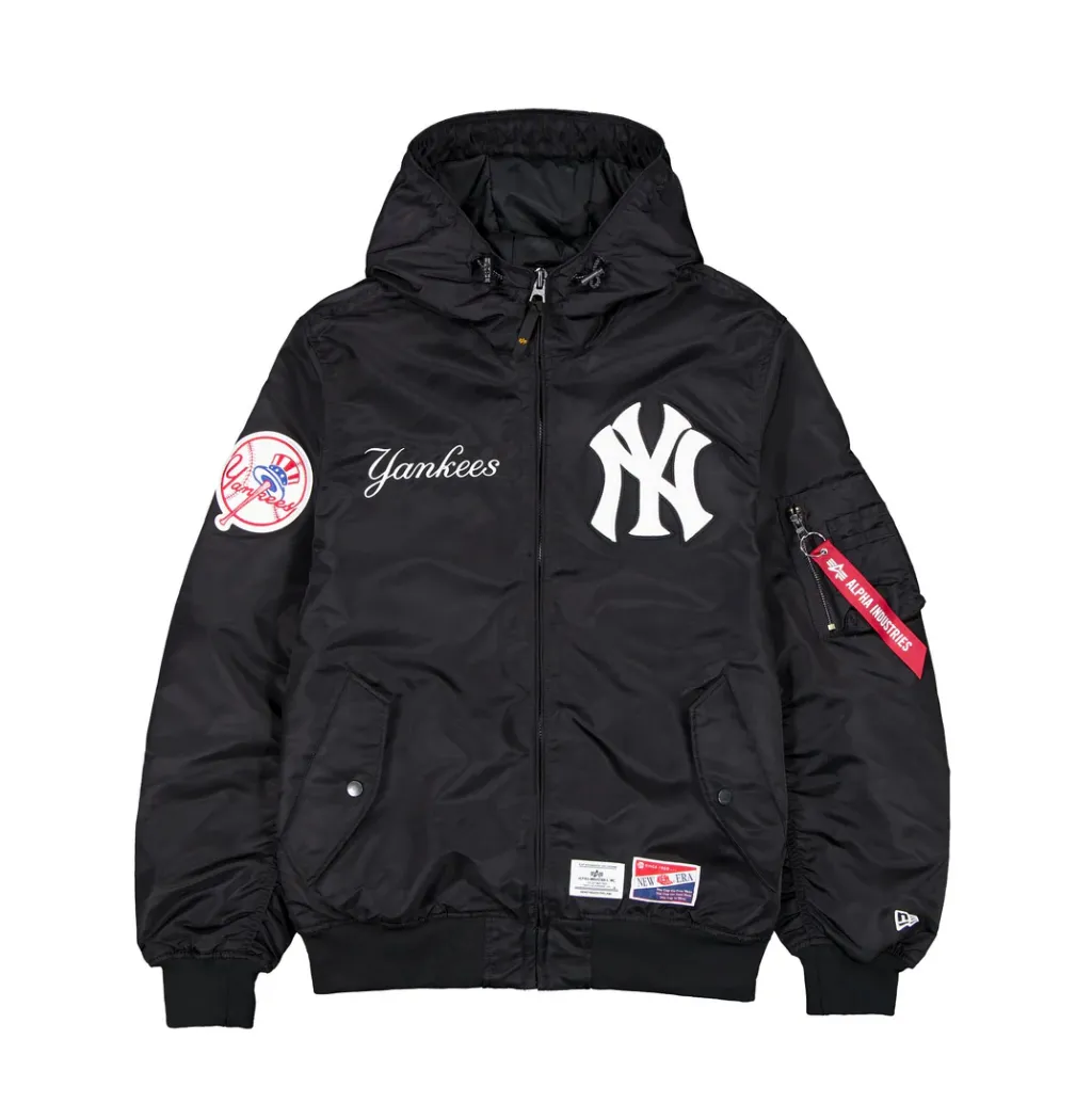 New York Yankees Black Bomber Jacket New Era X Alpha Industries