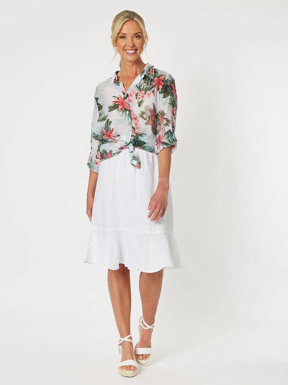 Paradise Print Shirt - Khaki