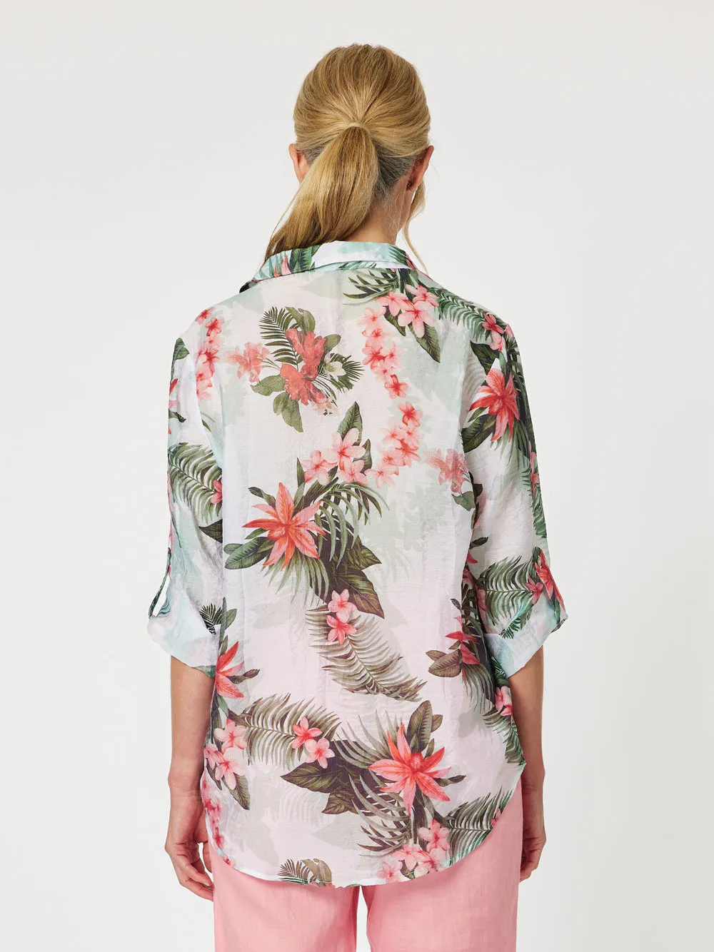 Paradise Print Shirt - Khaki