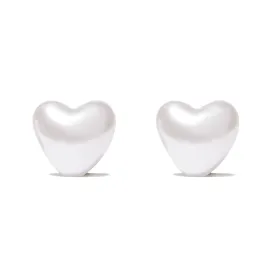 PEARL HEART STUD EARRINGS