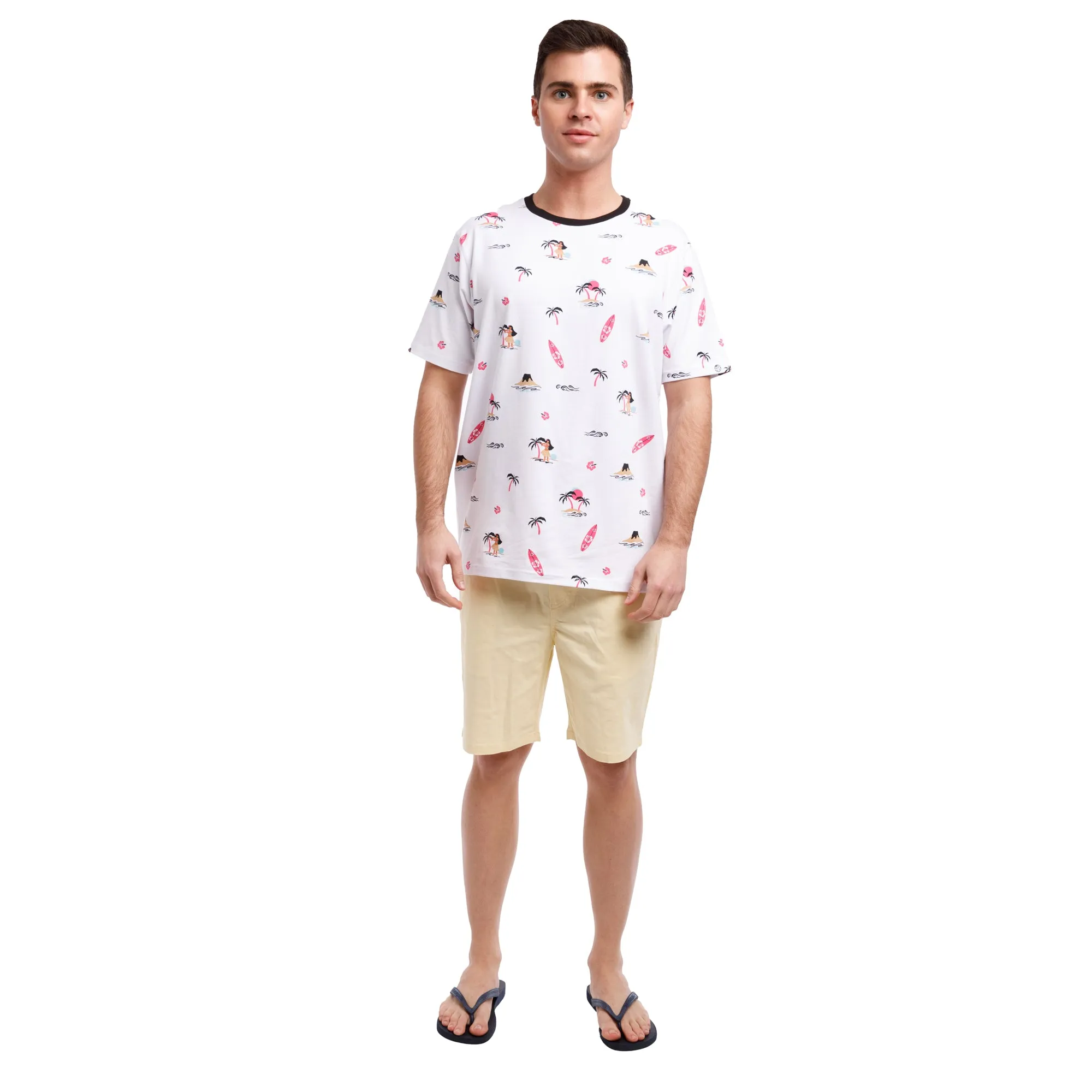 Printed Stretch Short Sleeve Crew Neck Tee | Hula In Hawaii