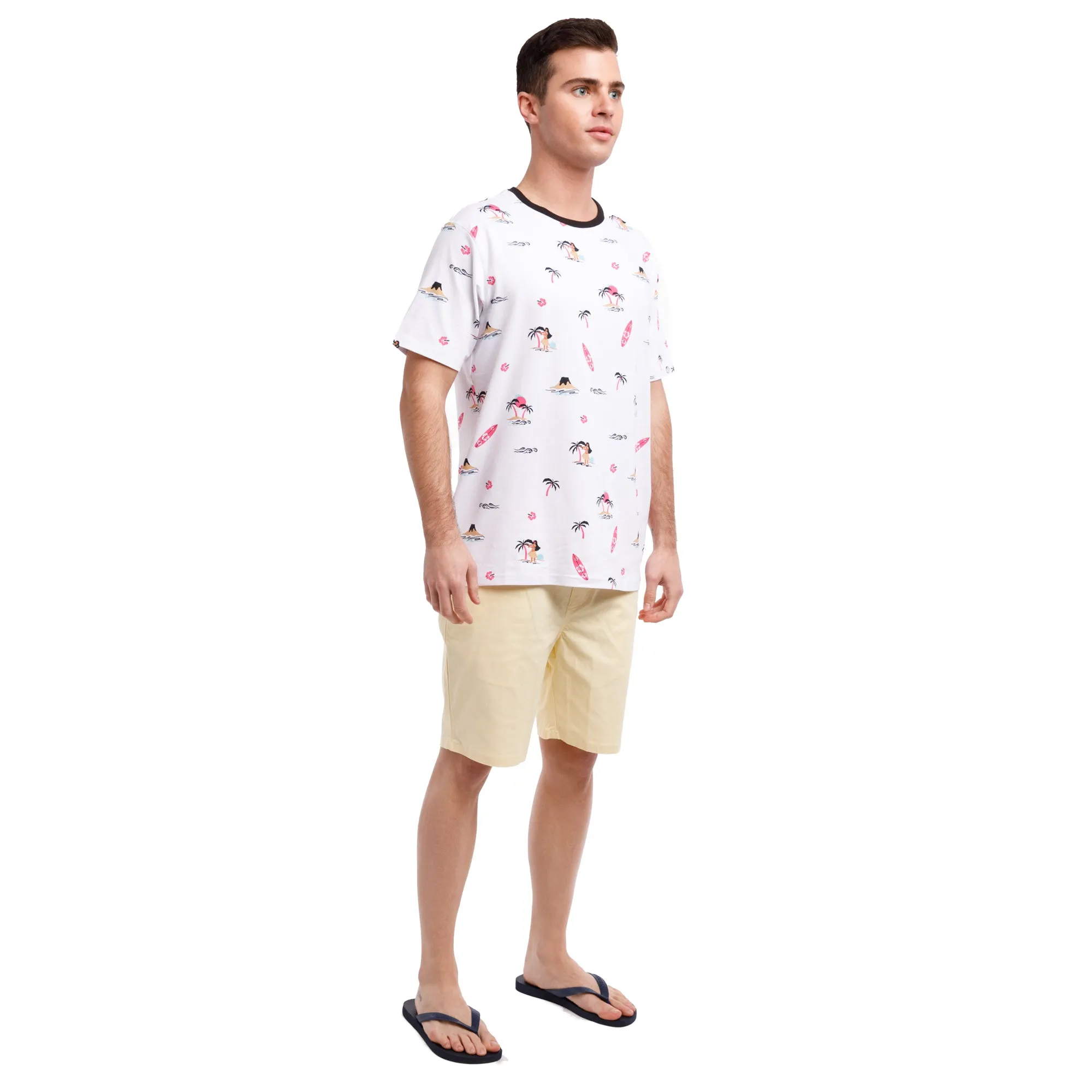 Printed Stretch Short Sleeve Crew Neck Tee | Hula In Hawaii