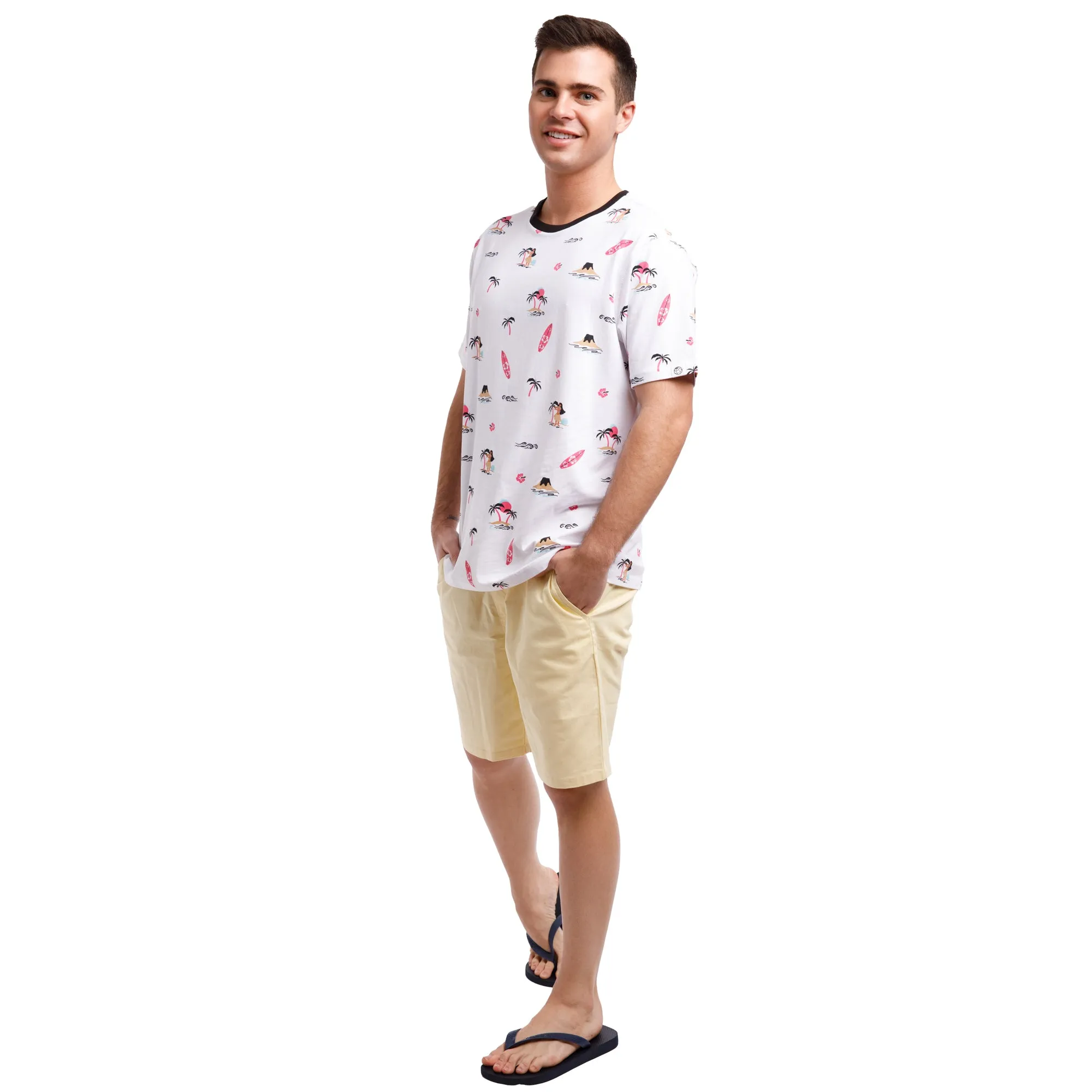 Printed Stretch Short Sleeve Crew Neck Tee | Hula In Hawaii
