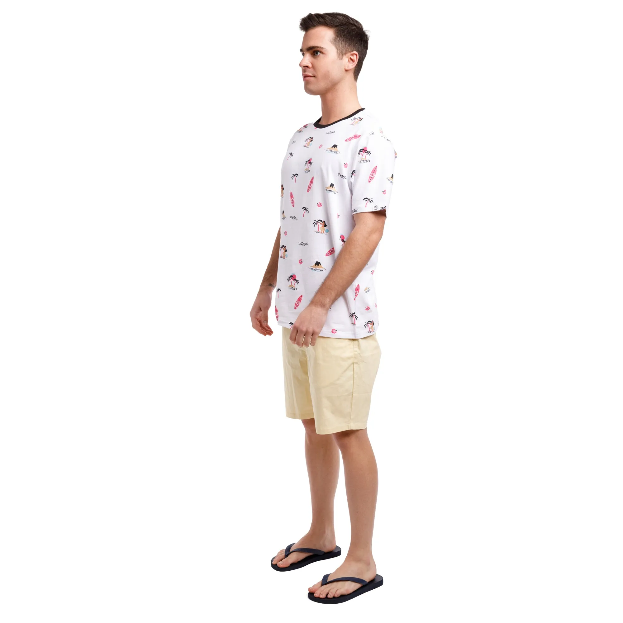 Printed Stretch Short Sleeve Crew Neck Tee | Hula In Hawaii