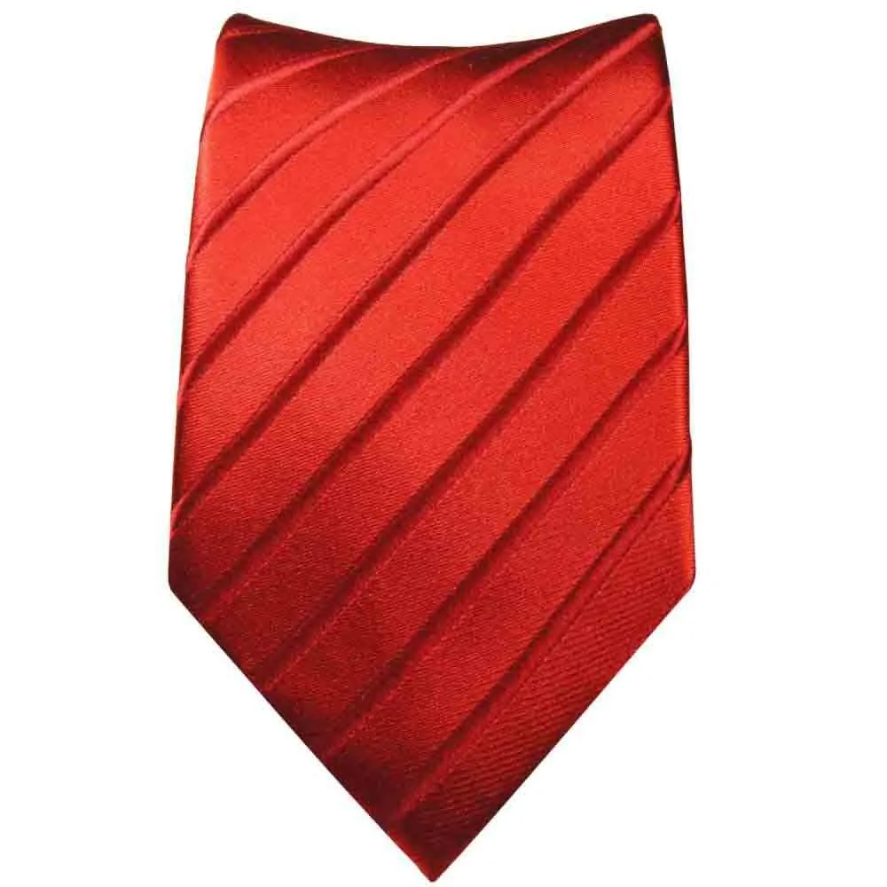 Red Striped Silk Tie with matching Accessories