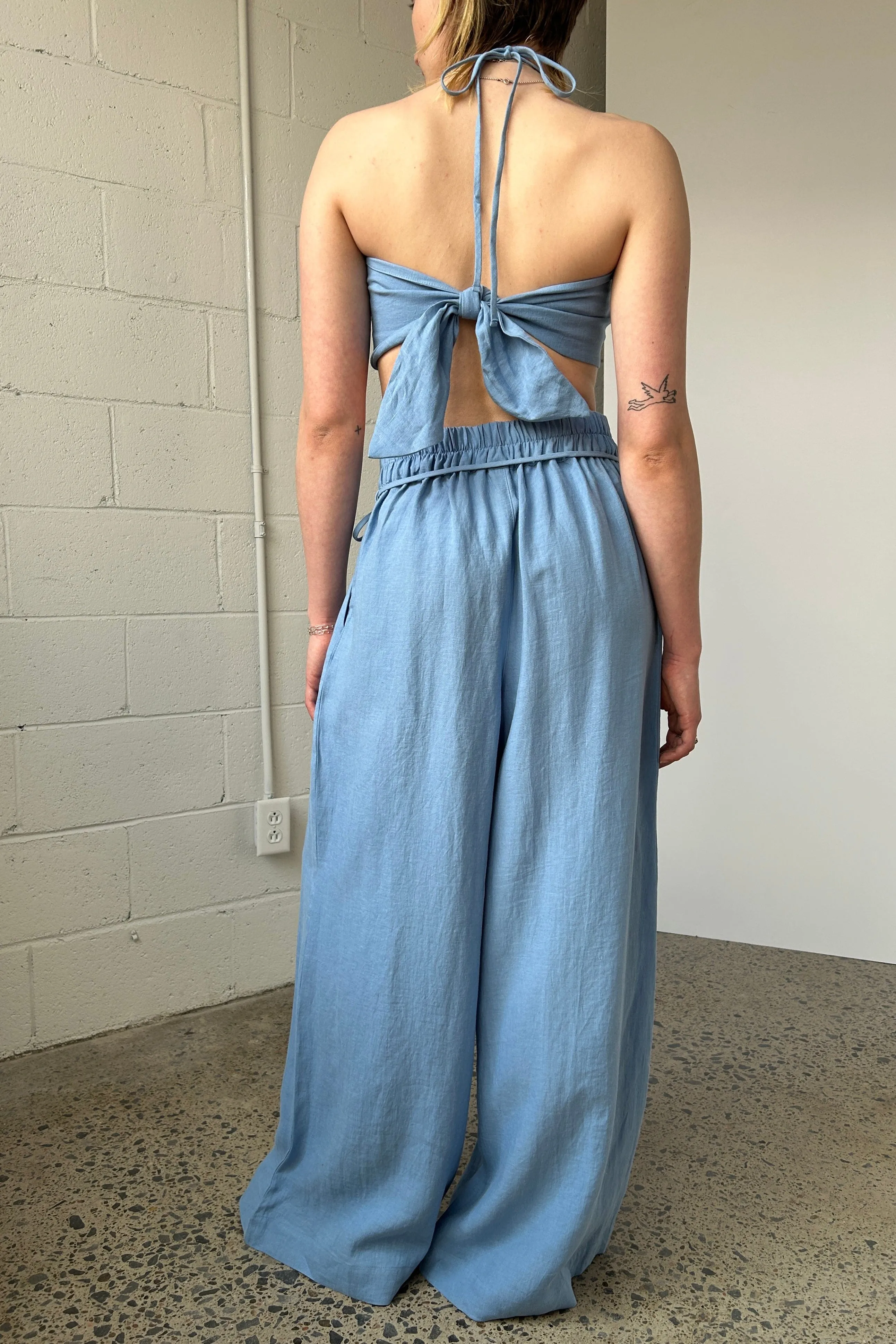 Romy Pant Blue Linen