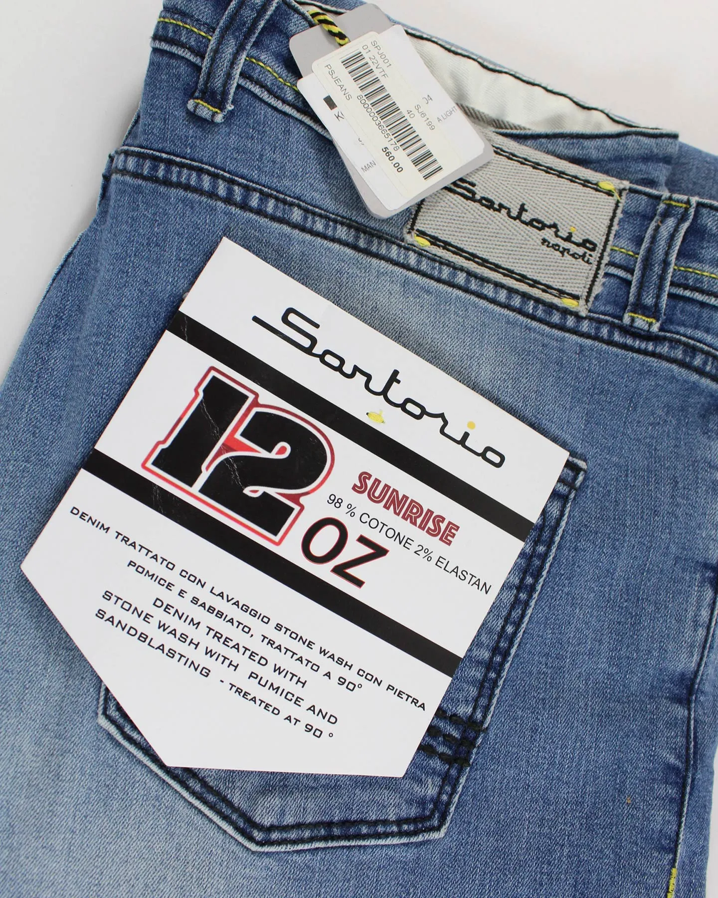 Sartorio Jeans Denim Blue Slim Fit Button Fly 38 SALE