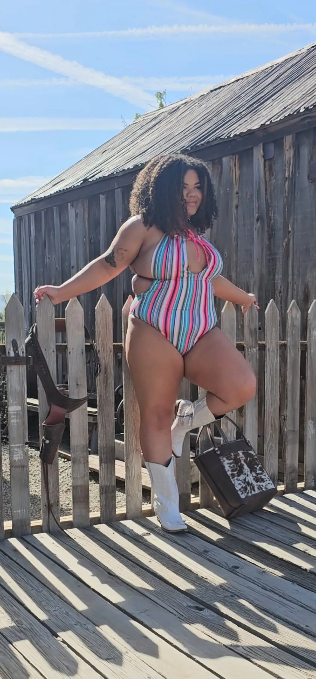 Serape Tooled Pink Lasso One Piece