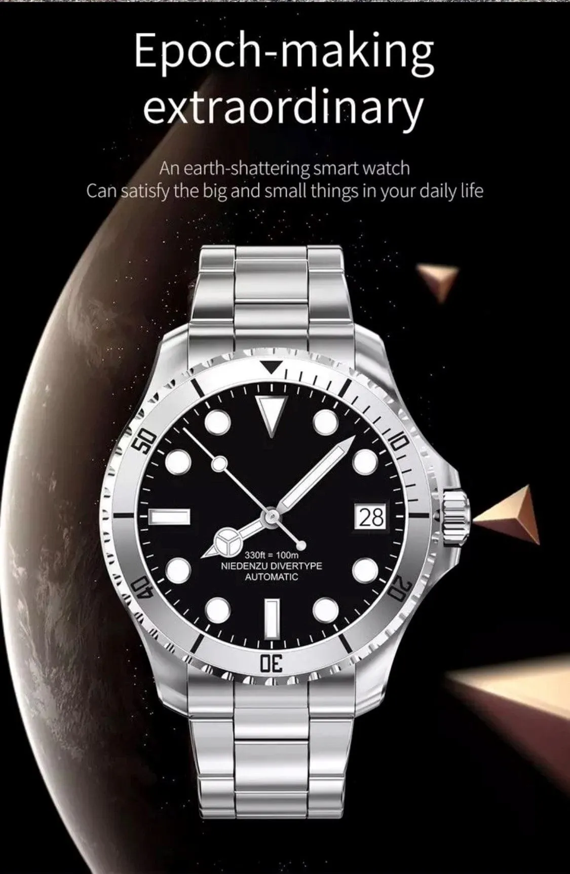 SHOC II Business Smart Watch Silver Extra Stainless steel silver straps availible.