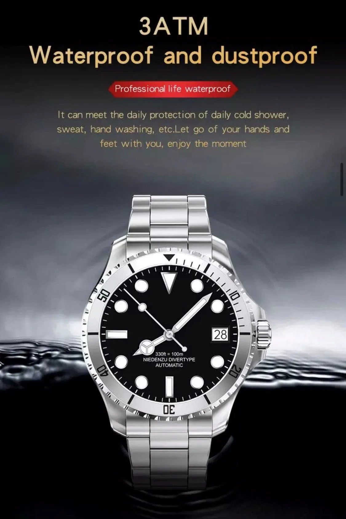SHOC II Business Smart Watch Silver Extra Stainless steel silver straps availible.