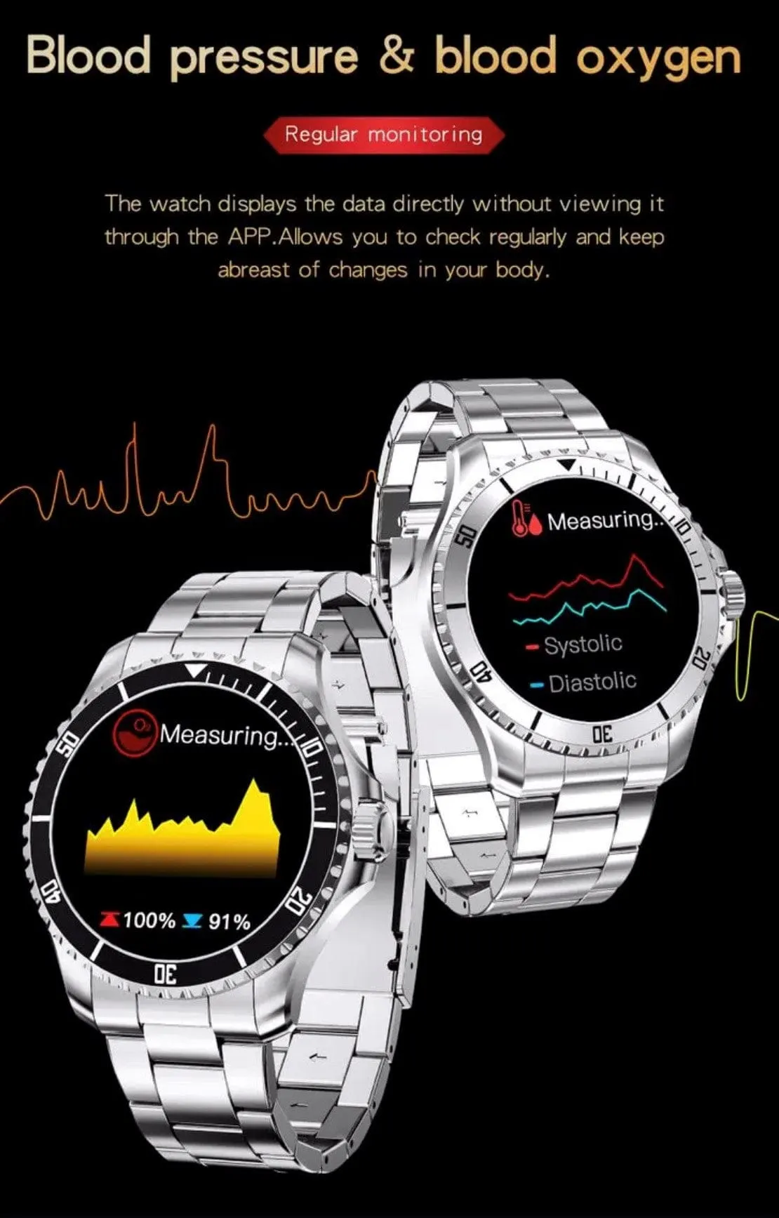 SHOC II Business Smart Watch Silver Extra Stainless steel silver straps availible.