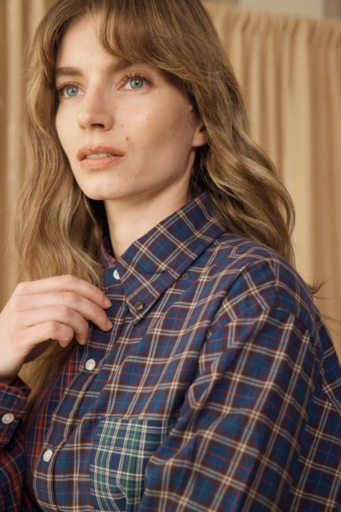 Simone Shirt Check Poplin Cotton