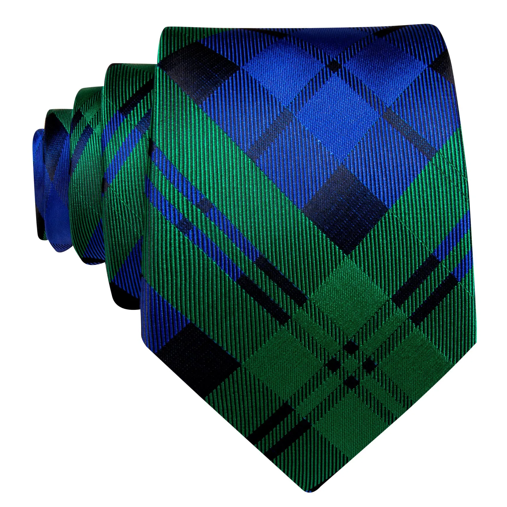Ties2you Tuxedo Tie Blue Green Striped Silk Mens Work Tie Handkerchief Cufflinks Set
