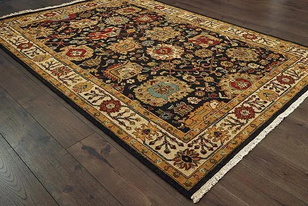 Tommy Bahama Angora 12302 Black Ivory Rug