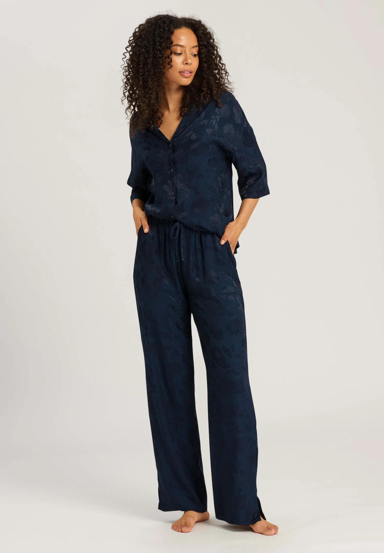 Valene Notch Collar Shirt | Blueberry Flowers 74958-2394