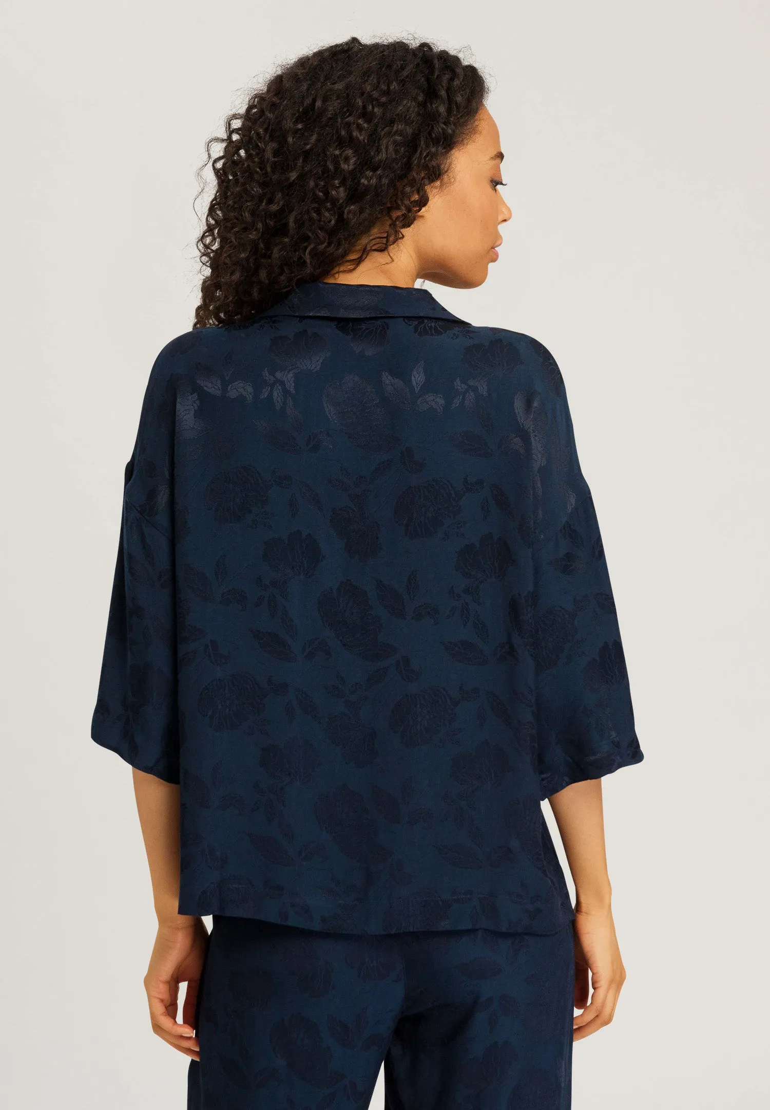 Valene Notch Collar Shirt | Blueberry Flowers 74958-2394